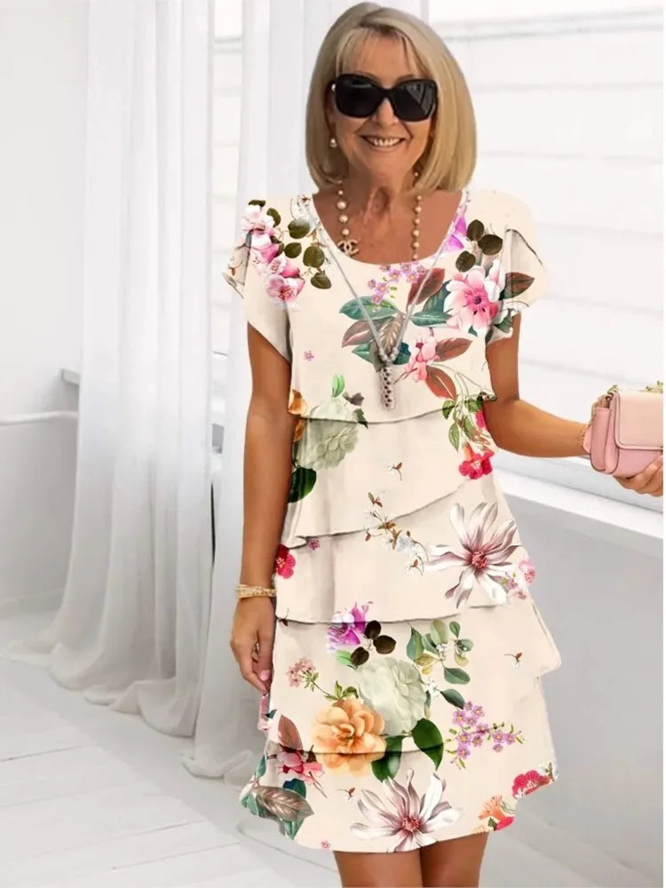 Camille – Elegante fließende Robe mit Rüschen