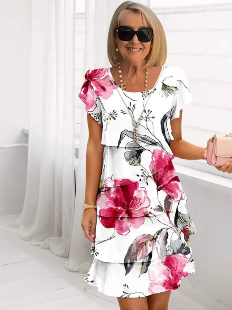 Éliane – Elegantes fließendes Kleid mit Volants