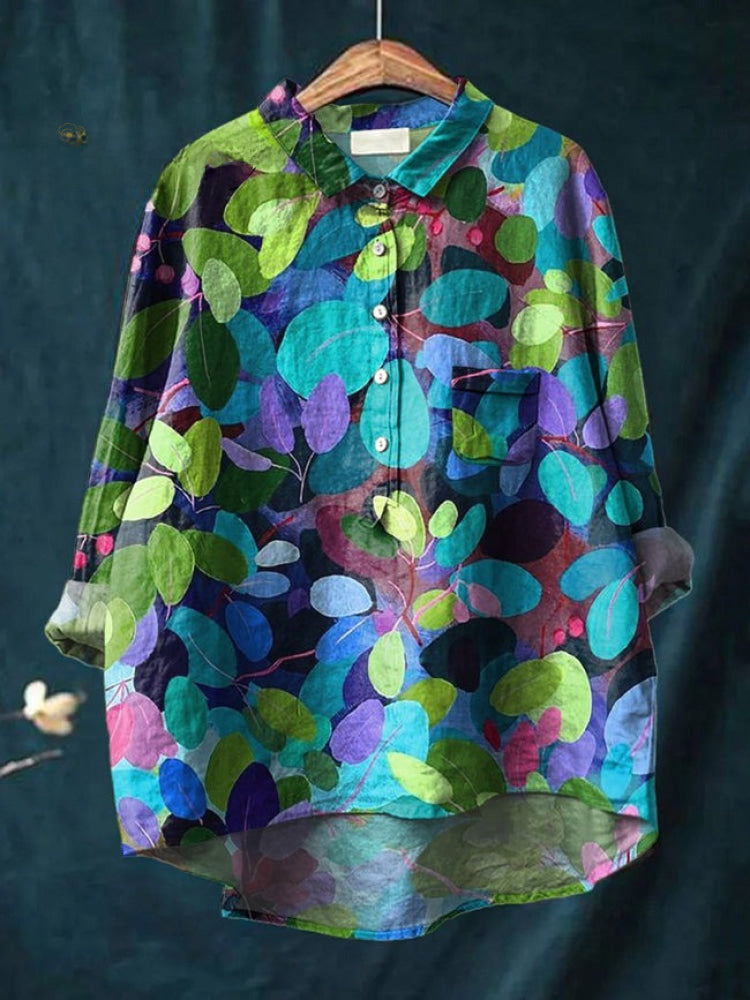 Lina | Lebhaftes Blumenstickerei Shirt