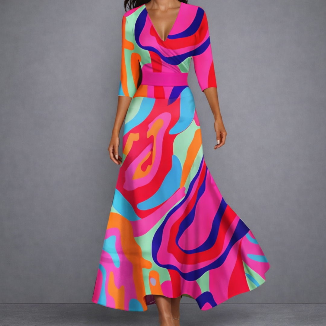 Charlotte | Figurbetontes, fließendes Maxikleid