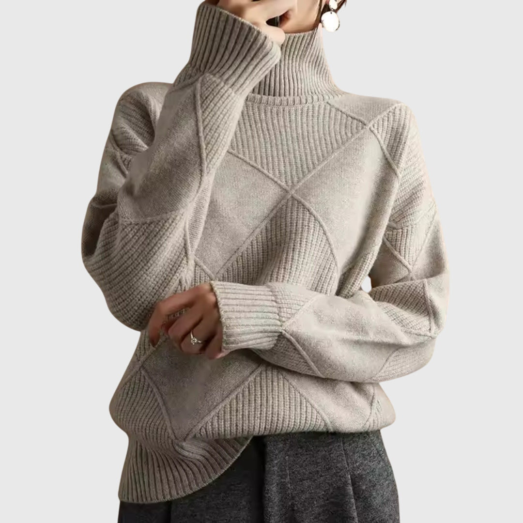 Angela - Moderner Geometrischer Rollkragenpullover