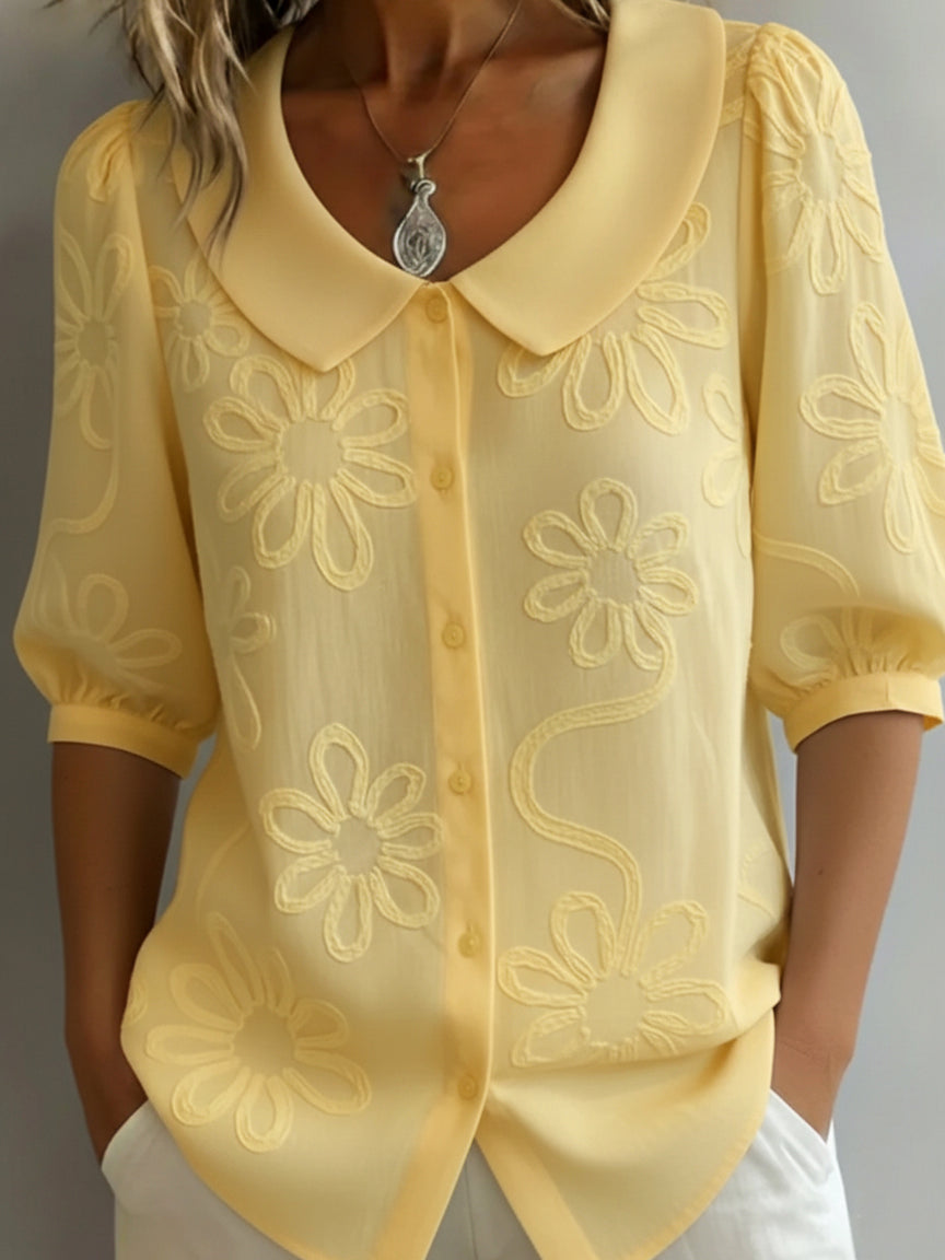 Aurélie™ — Leichte Bluse mit floralem, natürlichem Eleganz