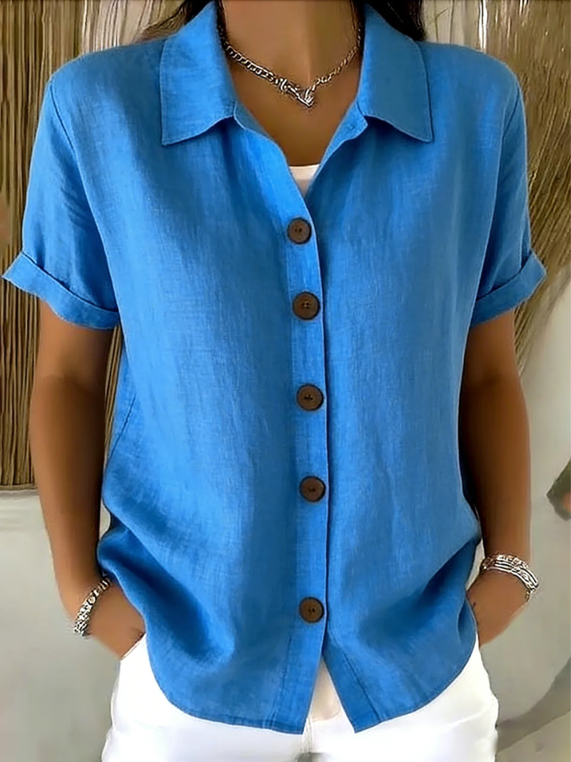 ZARA KNOPF-DETAIL BLUSE