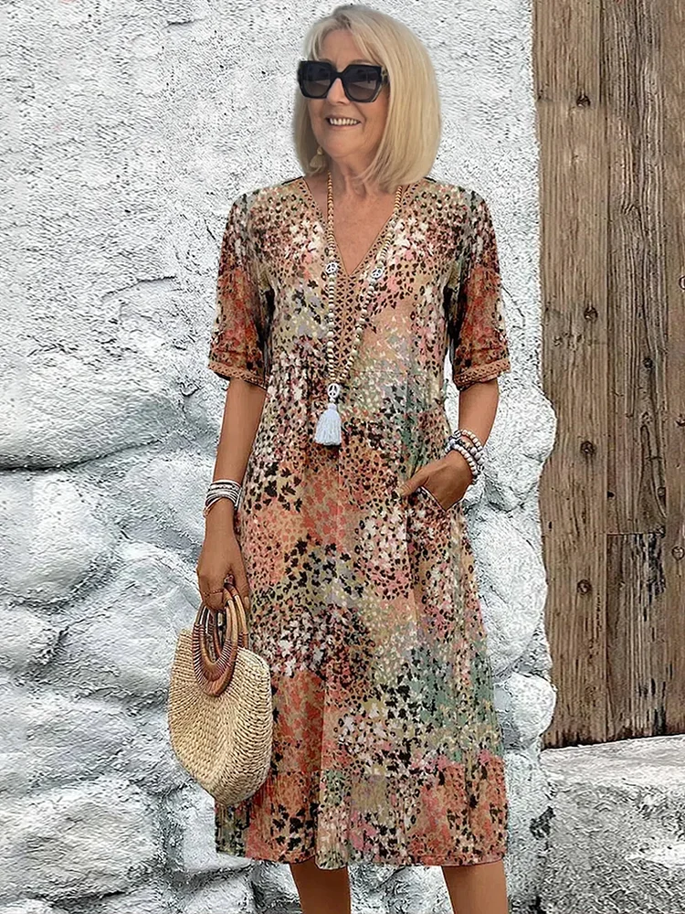 Eva – Kleid mit V-Ausschnitt
