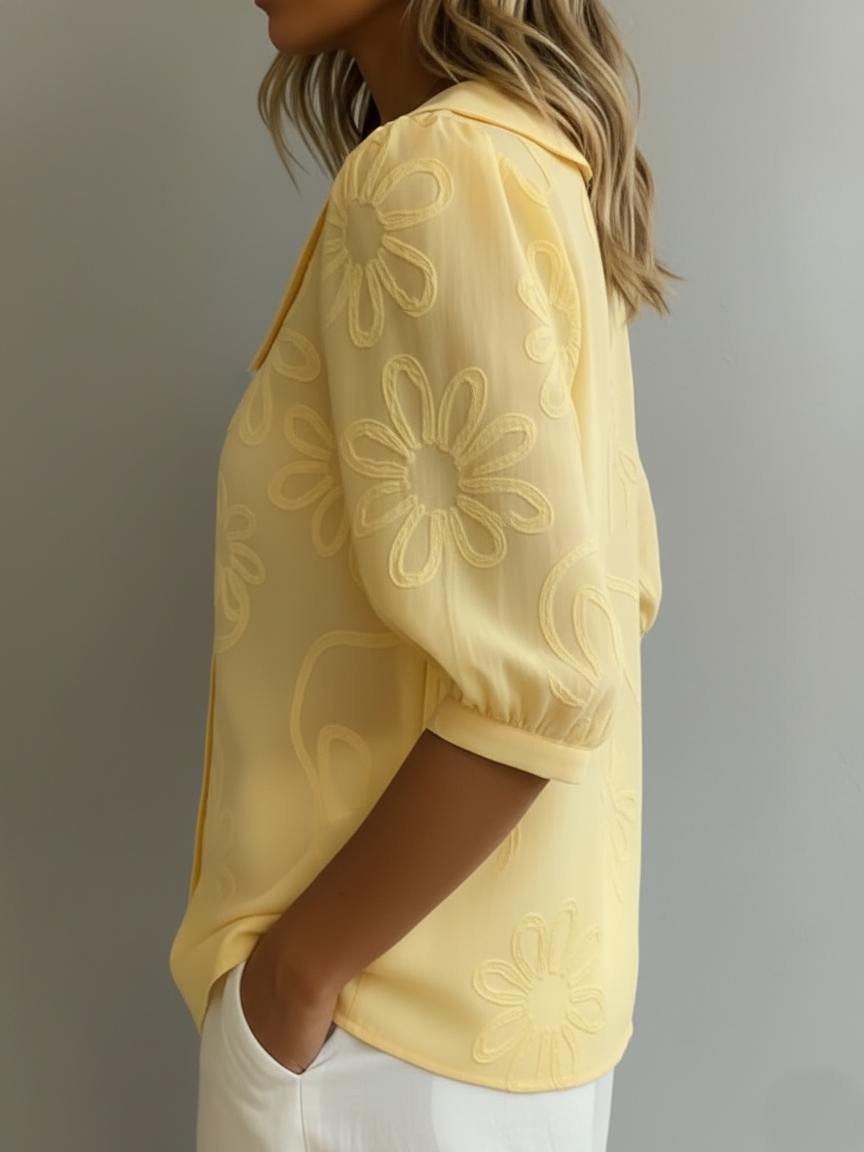 Aurélie™ — Leichte Bluse mit floralem, natürlichem Eleganz