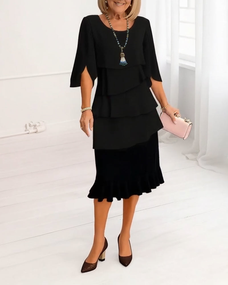 Sophie – Elegantes, fließendes Kleid mit Rüschen