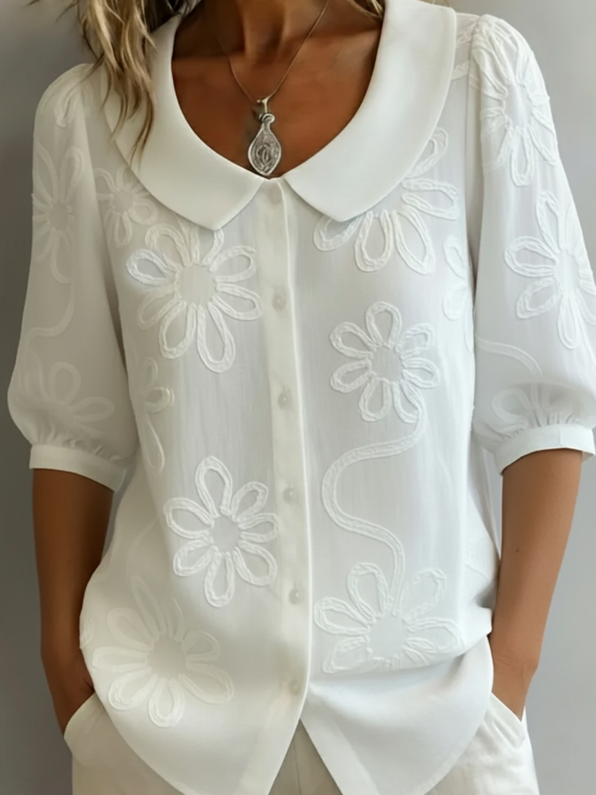 Aurélie™ — Leichte Bluse mit floralem, natürlichem Eleganz