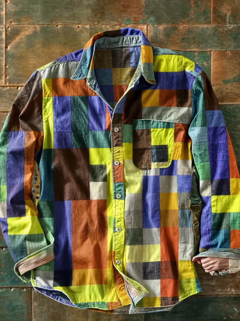 Sietse™ | Premium Patchwork Hemd – Einzigartiger Stil & Bequeme Passform.