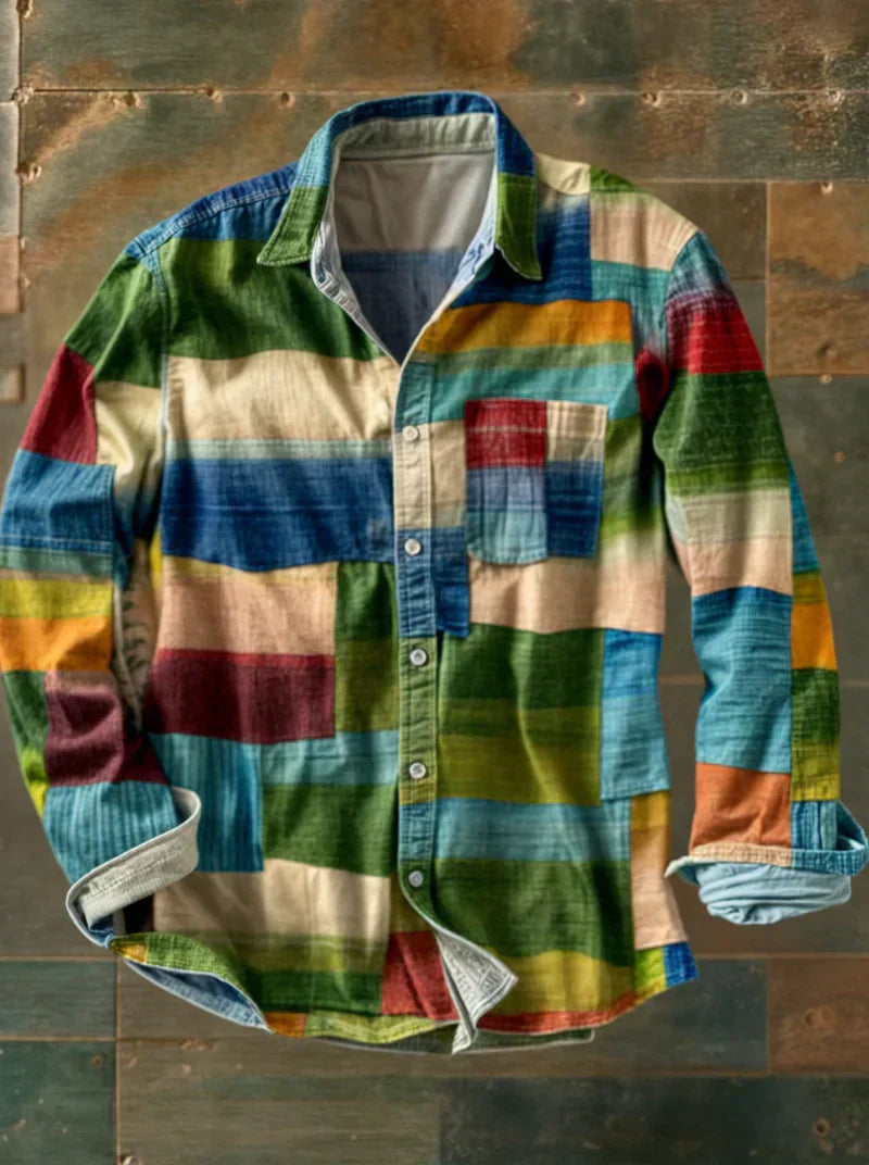 Sietse™ | Premium Patchwork Hemd – Einzigartiger Stil & Bequeme Passform.