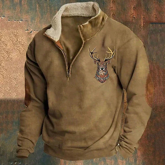Vintage Pullover mit Reißverschluss
