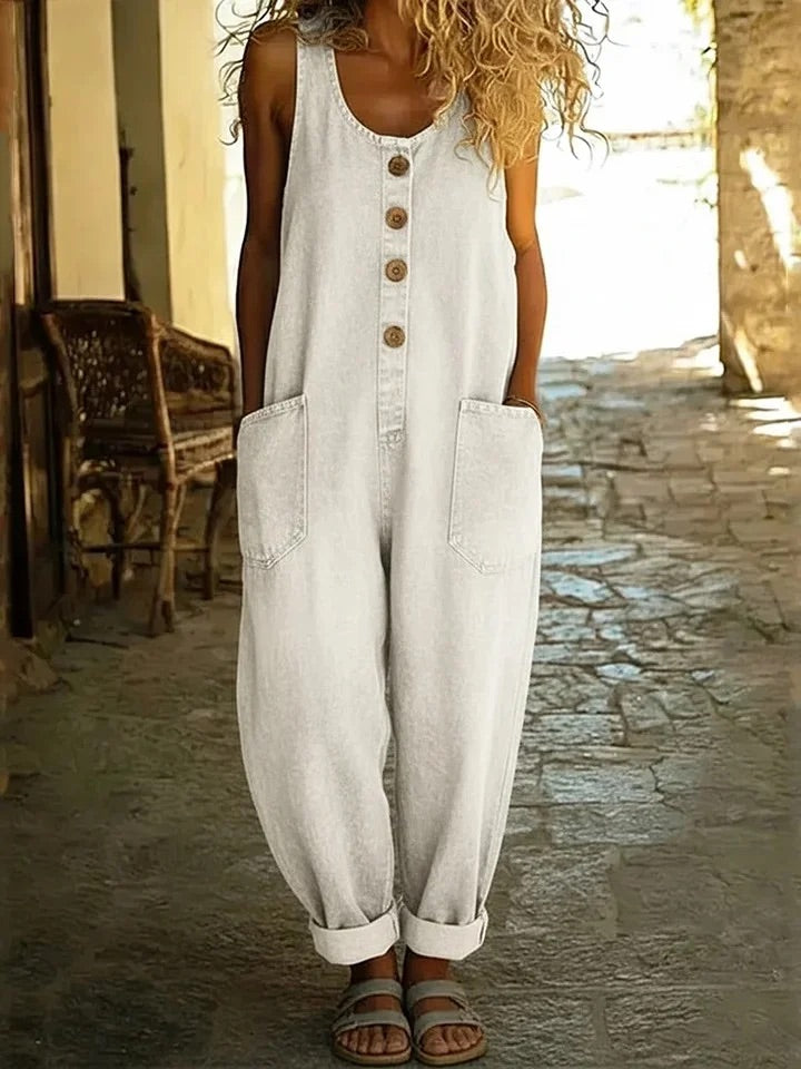 Saylor - Vintage gewaschene Baumwoll-Denim-Overalls